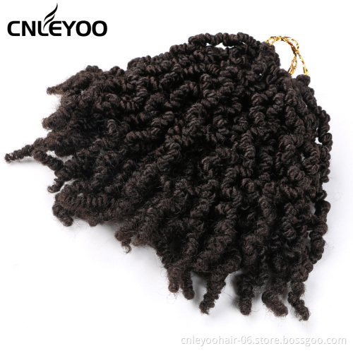 Dark Brown Spring Senegalese Twist Crochet Hair For Women 10 Inch Pre-twisted Spring Twist Crochet Braids For Beauty